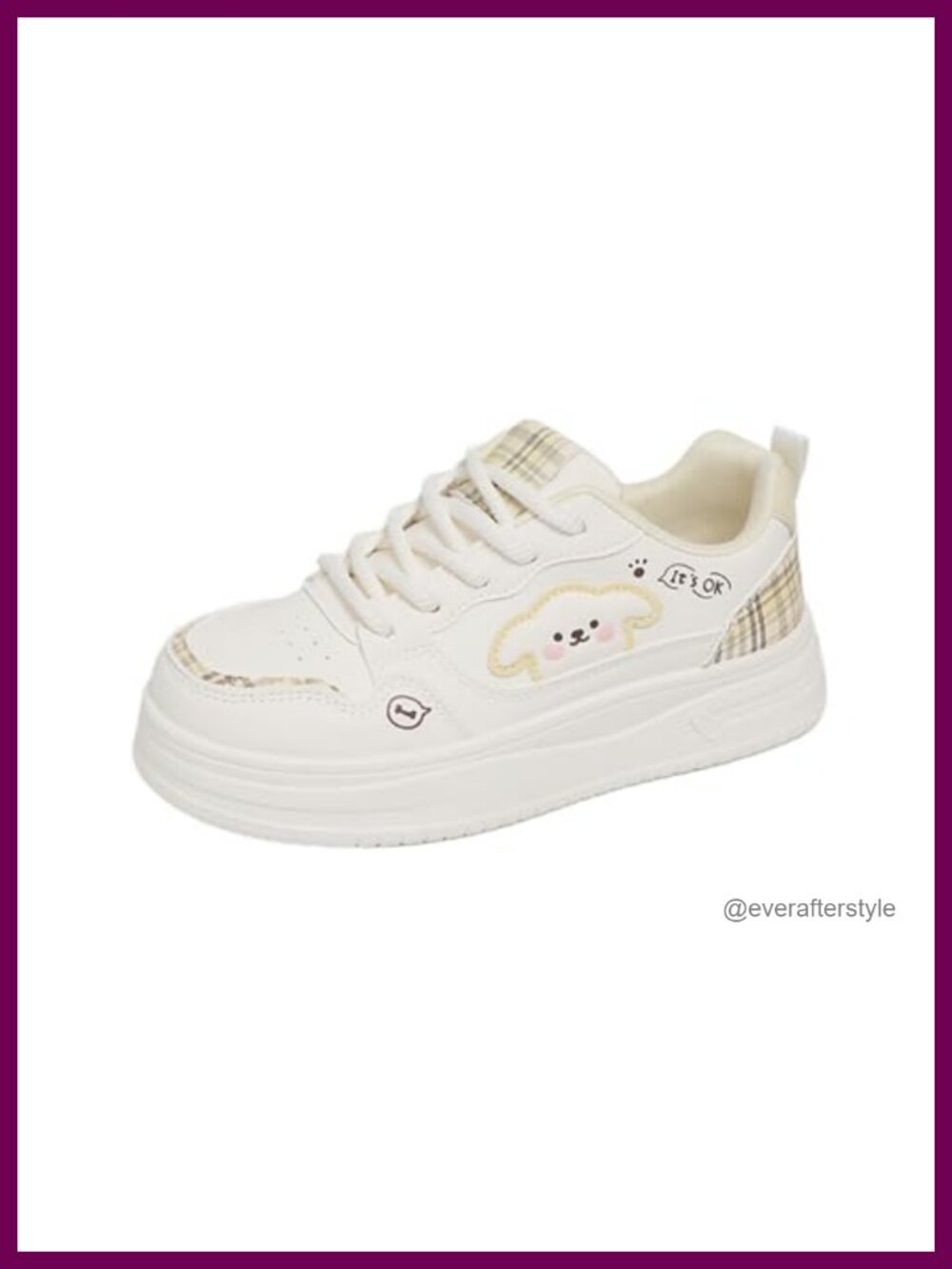 Women's Cute Puppy Platform Sneakers Preppy Comfortable Walking Shoes